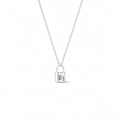 LOUIS VUITTON SILVER LOCKIT PENDANT, STERLING SILVER BLACK LAQUERED Q03273
